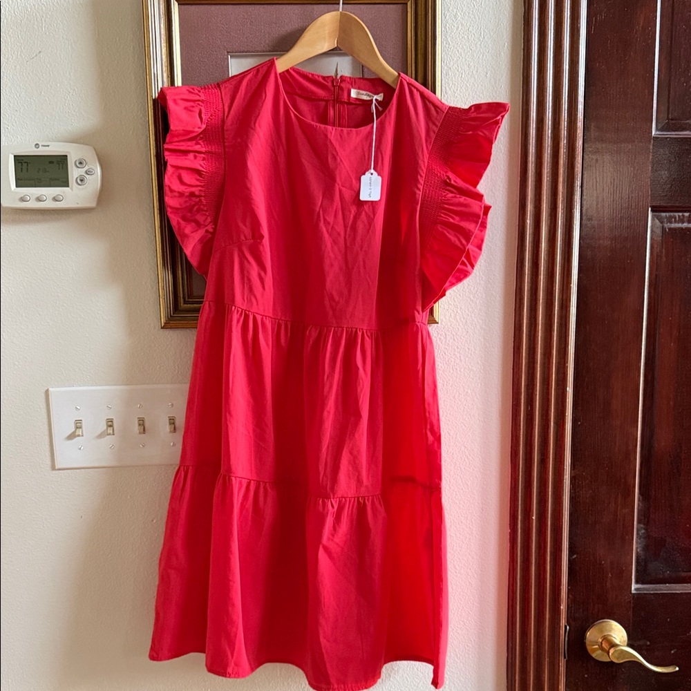 Sunday Up Red Ruffled Dress